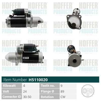 Starter H5110020 HOFFER