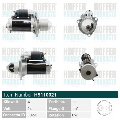 Starter H5110021 HOFFER