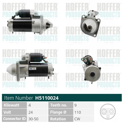 Starter H5110024 HOFFER
