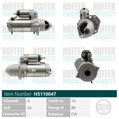 Starter H5110047 HOFFER