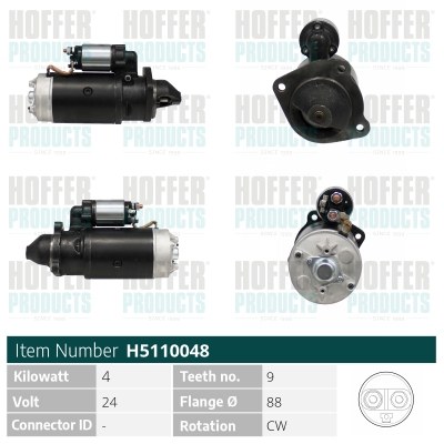 Starter H5110048 HOFFER