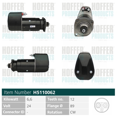 Starter H5110062 HOFFER