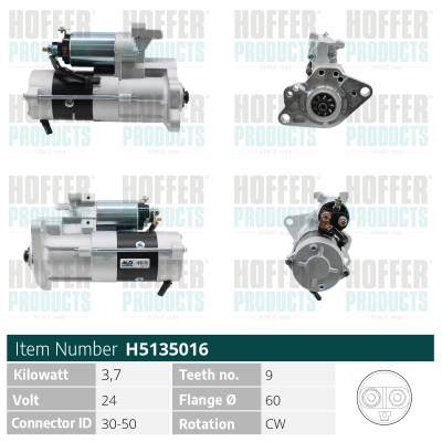 Starter H5135016 HOFFER
