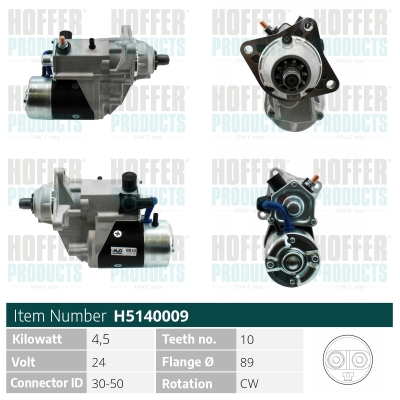 Starter H5140009 HOFFER