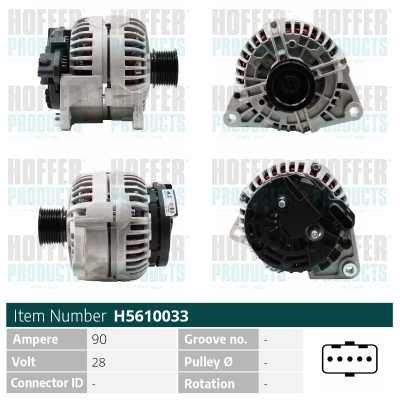 Generator / Alternator H5610033 HOFFER