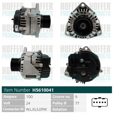 Generator / Alternator H5610041 HOFFER