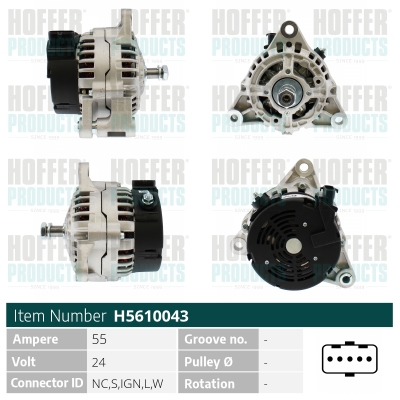Generator / Alternator H5610043 HOFFER
