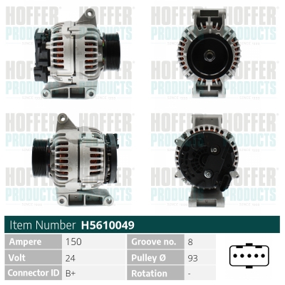 Generator / Alternator H5610049 HOFFER