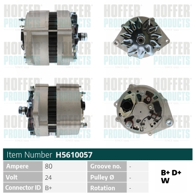 Generator / Alternator H5610057 HOFFER