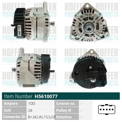 Generator / Alternator H5610077 HOFFER
