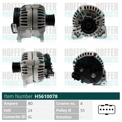 Generator / Alternator H5610078 HOFFER