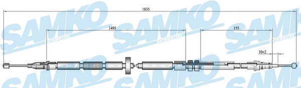 Cablu, frana de parcare C0052B SAMKO