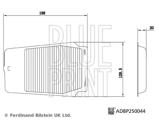 Filtru de aer, carcasă baterie acționare ADBP250044 BLUE PRINT