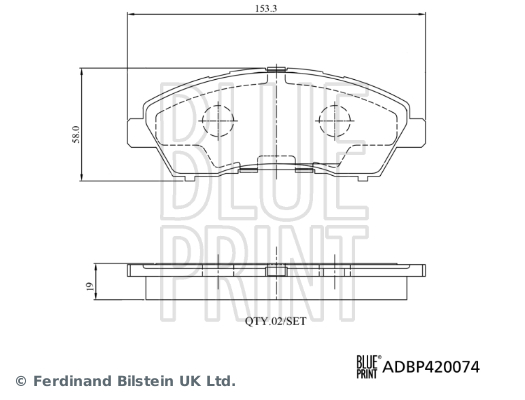 Set placute frana,frana disc ADBP420074 BLUE PRINT