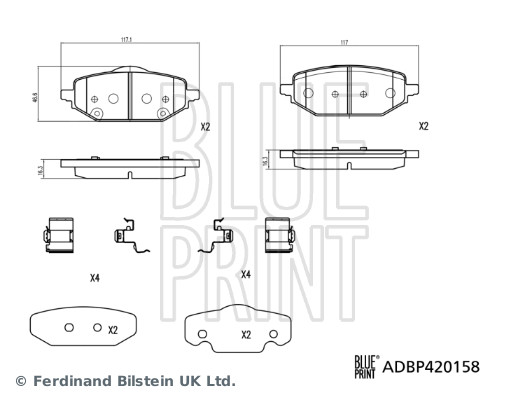 Set placute frana,frana disc ADBP420158 BLUE PRINT