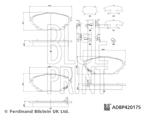 Set placute frana,frana disc ADBP420175 BLUE PRINT