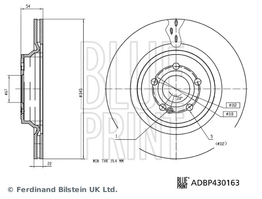 Disc frana ADBP430163 BLUE PRINT