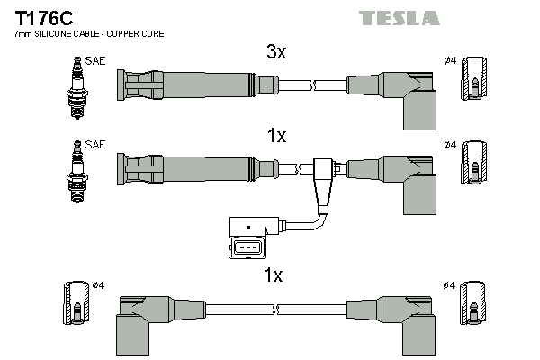 Set cablaj aprinder T176C TESLA