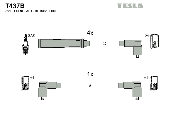 Set cablaj aprinder T437B TESLA