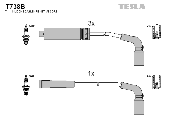 Set cablaj aprinder T738B TESLA