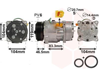 Compresor, climatizare 0900K201 VAN WEZEL