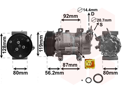 Compresor, climatizare 0900K214 VAN WEZEL
