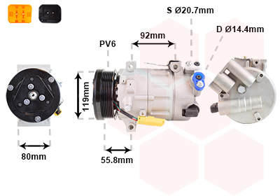 Compresor, climatizare 0900K282 VAN WEZEL