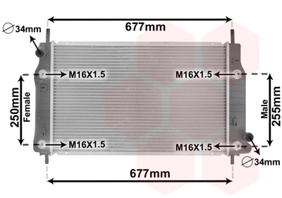 Radiator, racire motor 18002223 VAN WEZEL