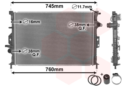 Radiator, racire motor 18002425 VAN WEZEL