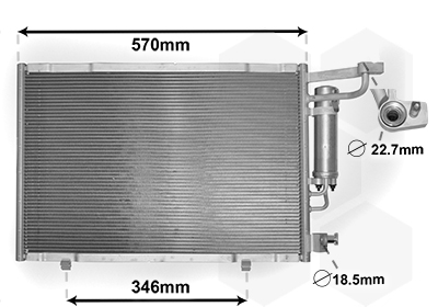 Condensator, climatizare 18005583 VAN WEZEL