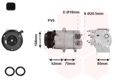 Compresor, climatizare 1800K415 VAN WEZEL
