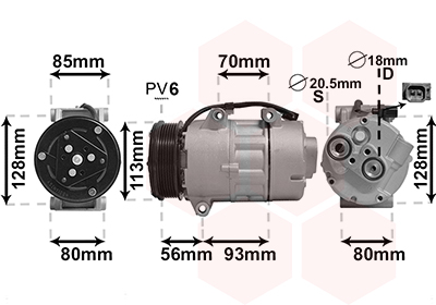 Compresor, climatizare 1800K416 VAN WEZEL