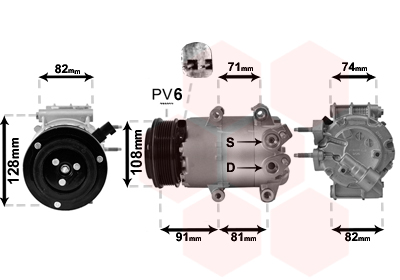 Compresor, climatizare 1800K498 VAN WEZEL