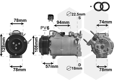 Compresor, climatizare 1800K587 VAN WEZEL