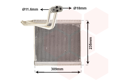 Evaporator, aer conditionat 1800V493 VAN WEZEL