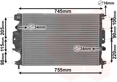 Radiator, racire motor 18012713 VAN WEZEL