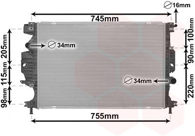 Radiator, racire motor 18012714 VAN WEZEL