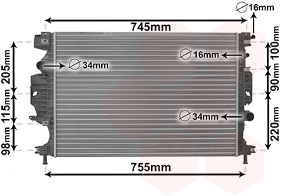 Radiator, racire motor 18012716 VAN WEZEL