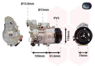 Compresor, climatizare 3000K075 VAN WEZEL