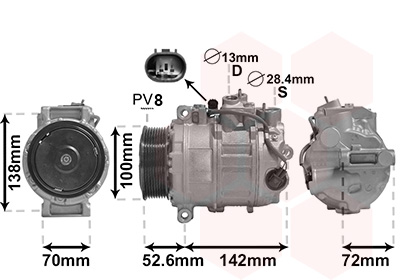 Compresor, climatizare 3000K639 VAN WEZEL