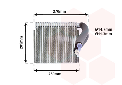 Evaporator, aer conditionat 3000V051 VAN WEZEL