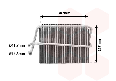 Evaporator, aer conditionat 3000V272 VAN WEZEL