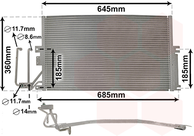 Condensator, climatizare 37005241 VAN WEZEL