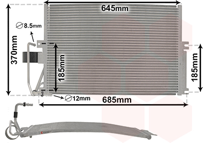 Condensator, climatizare 37005274 VAN WEZEL
