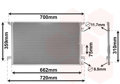 Condensator, climatizare 37005333 VAN WEZEL