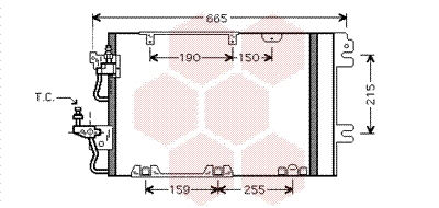 Condensator, climatizare 37005384 VAN WEZEL