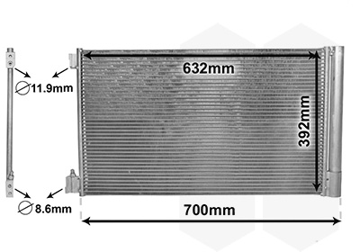 Condensator, climatizare 37005478 VAN WEZEL