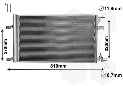 Condensator, climatizare 37005499 VAN WEZEL