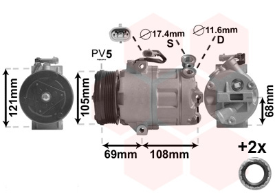 Compresor, climatizare 3700K316 VAN WEZEL