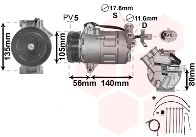 Compresor, climatizare 3700K428 VAN WEZEL